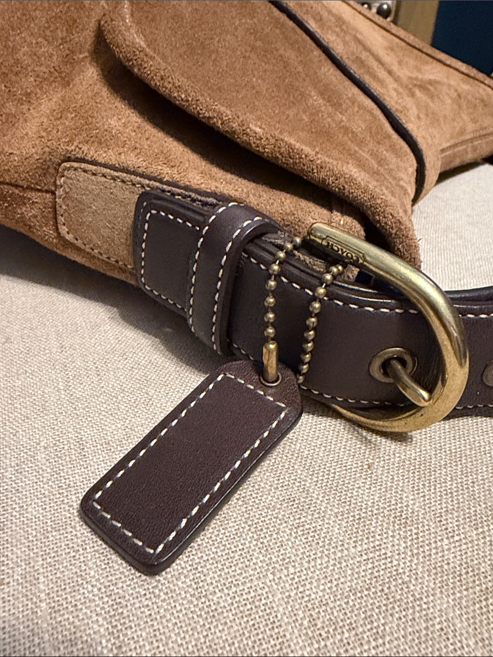 Vintage Coach Suede Shoulder Bag - Picture 8 of 13